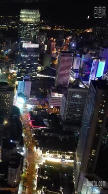 航拍江苏无锡三阳广场城市夜景
